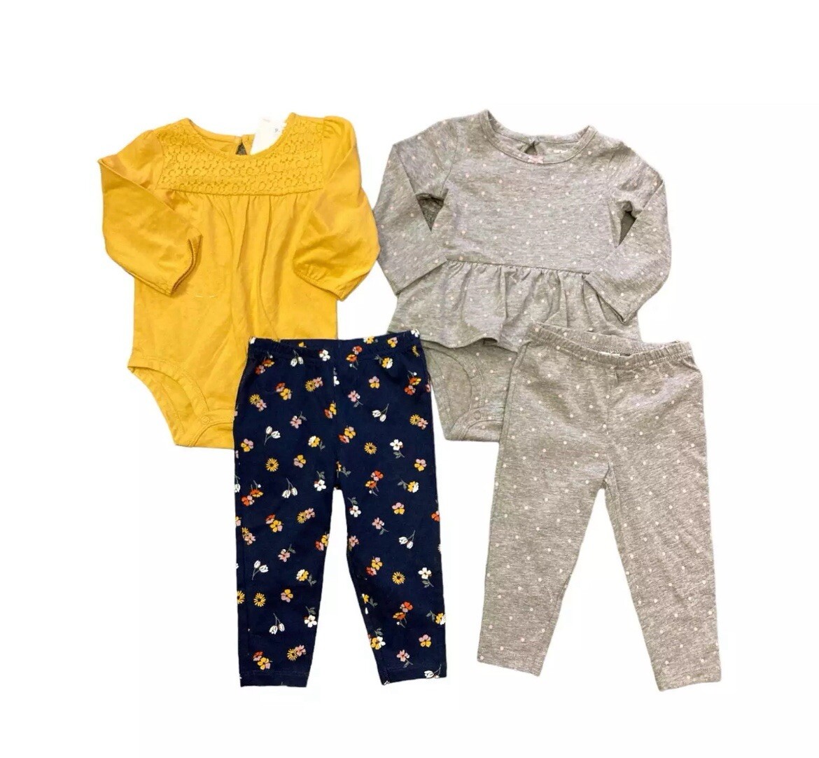 Carter Baby & Toddler Girl 4-Piece Flutter Long Sleeve Bodysuit & Legging Set 9m