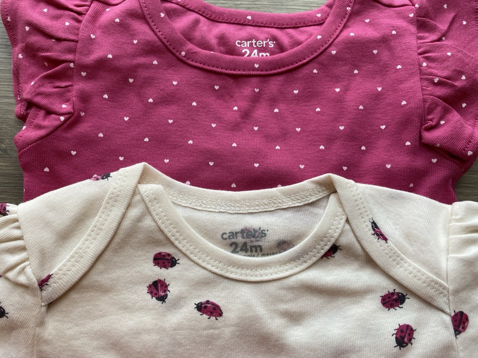 Carter’s Girls 24M 3-Piece Pink/White Ladybug Pants Set Bodysuit Cotton