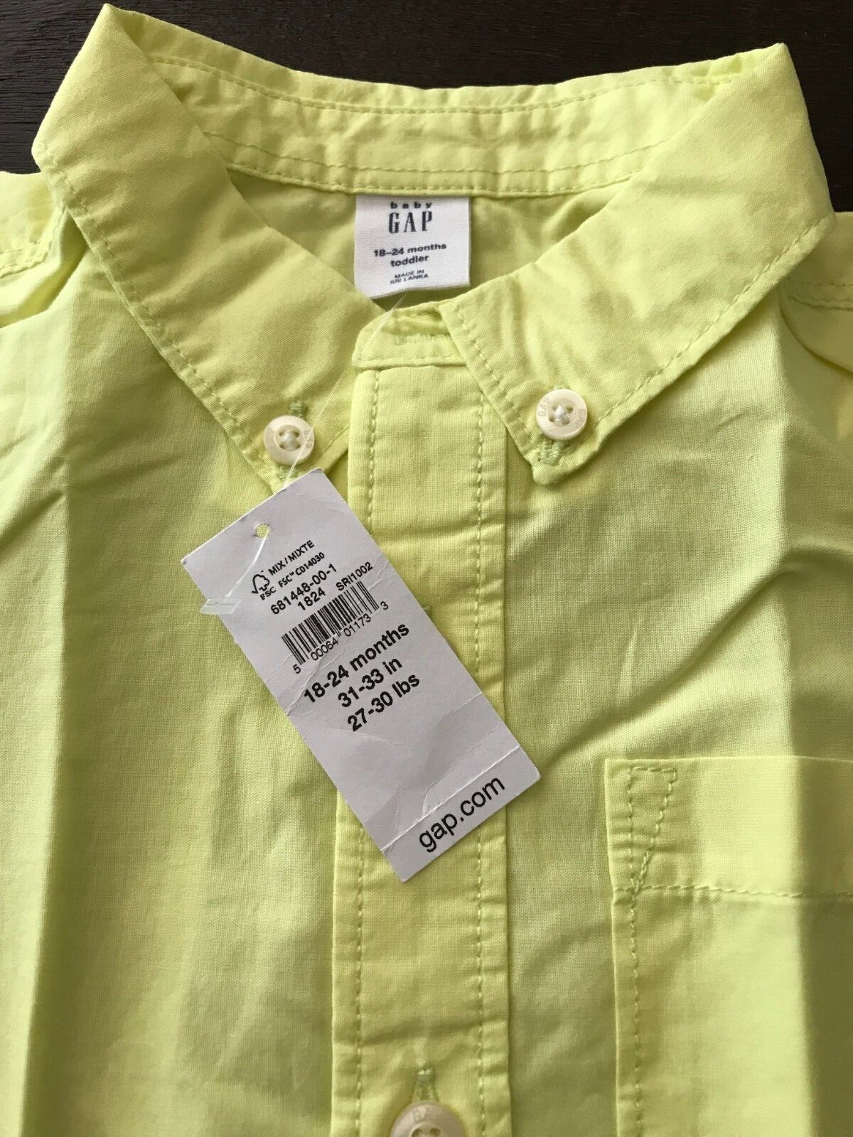 NWT 2-PIECE OUTFIT Baby Gap 18M – 24M 18 24 Months Shirt Tan SET LOT Yellow Tan