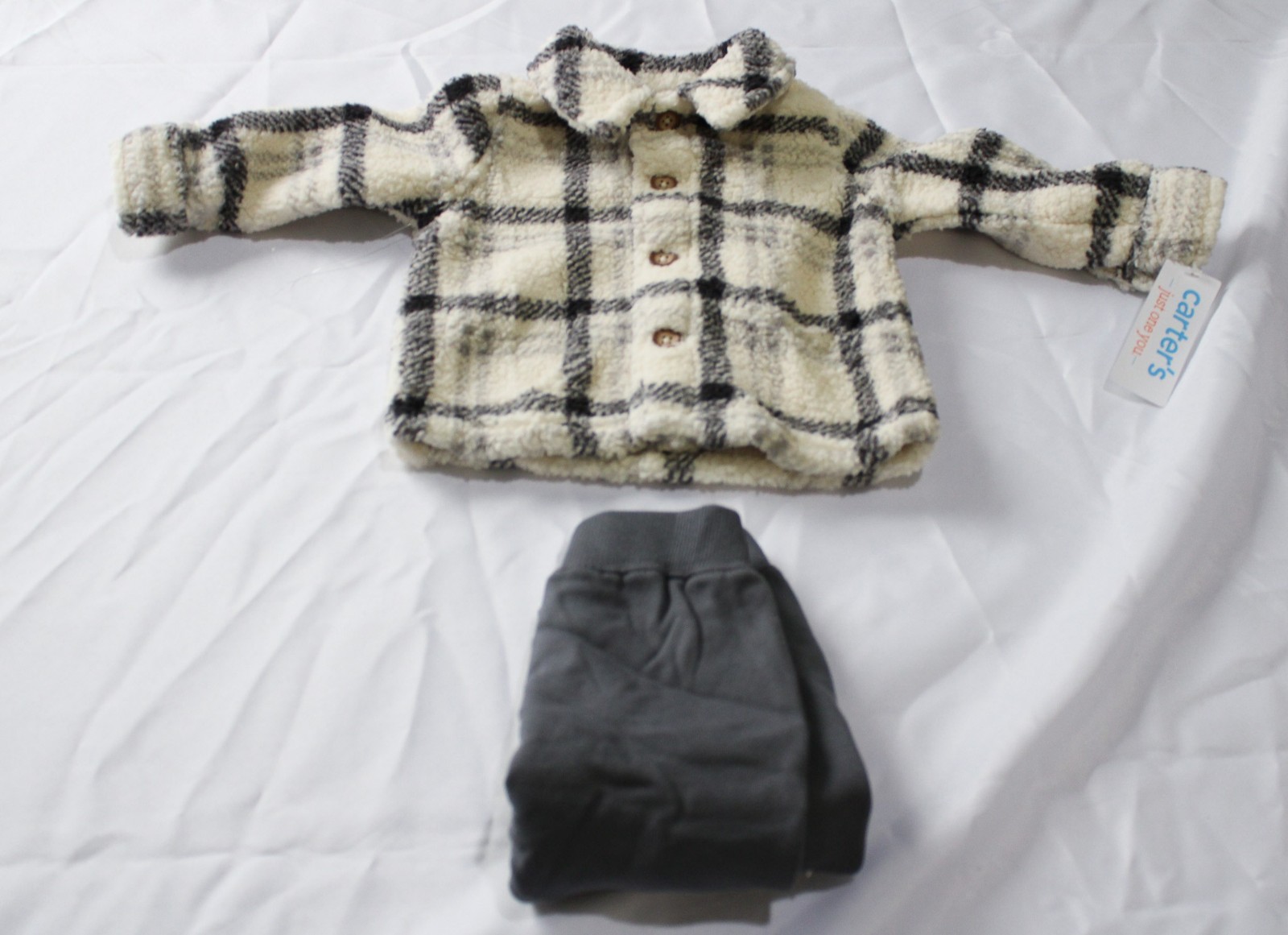 Carter’s Baby Boy’s 2pc Plaid Long Sleeve Top & Pants Set CN6 Multi Size 6M NWT