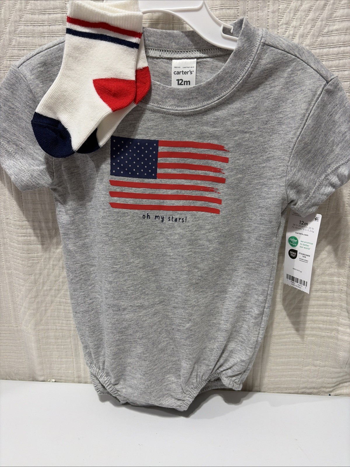 Carters Baby Boys Shirt And Socks Set 12 M New