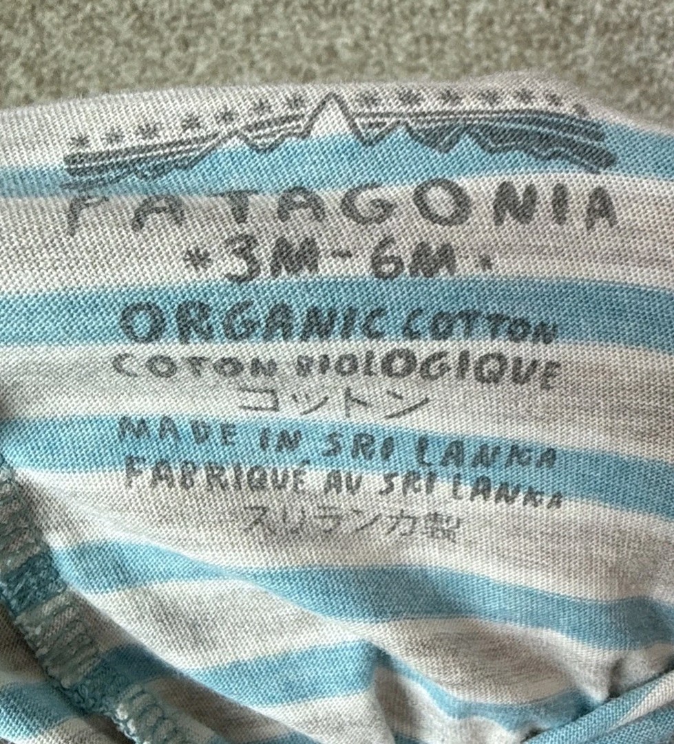 Patagonia Infant 3-6 Months Cotton Squeaky Crew Shirt & Pants Set Outfit Striped