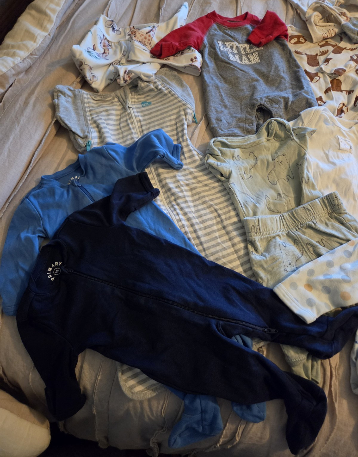 45 Pc Lot Premium Clothes Newborn, 0-3, 6-9m & TWO Love to Dream Swaddle Sacks!