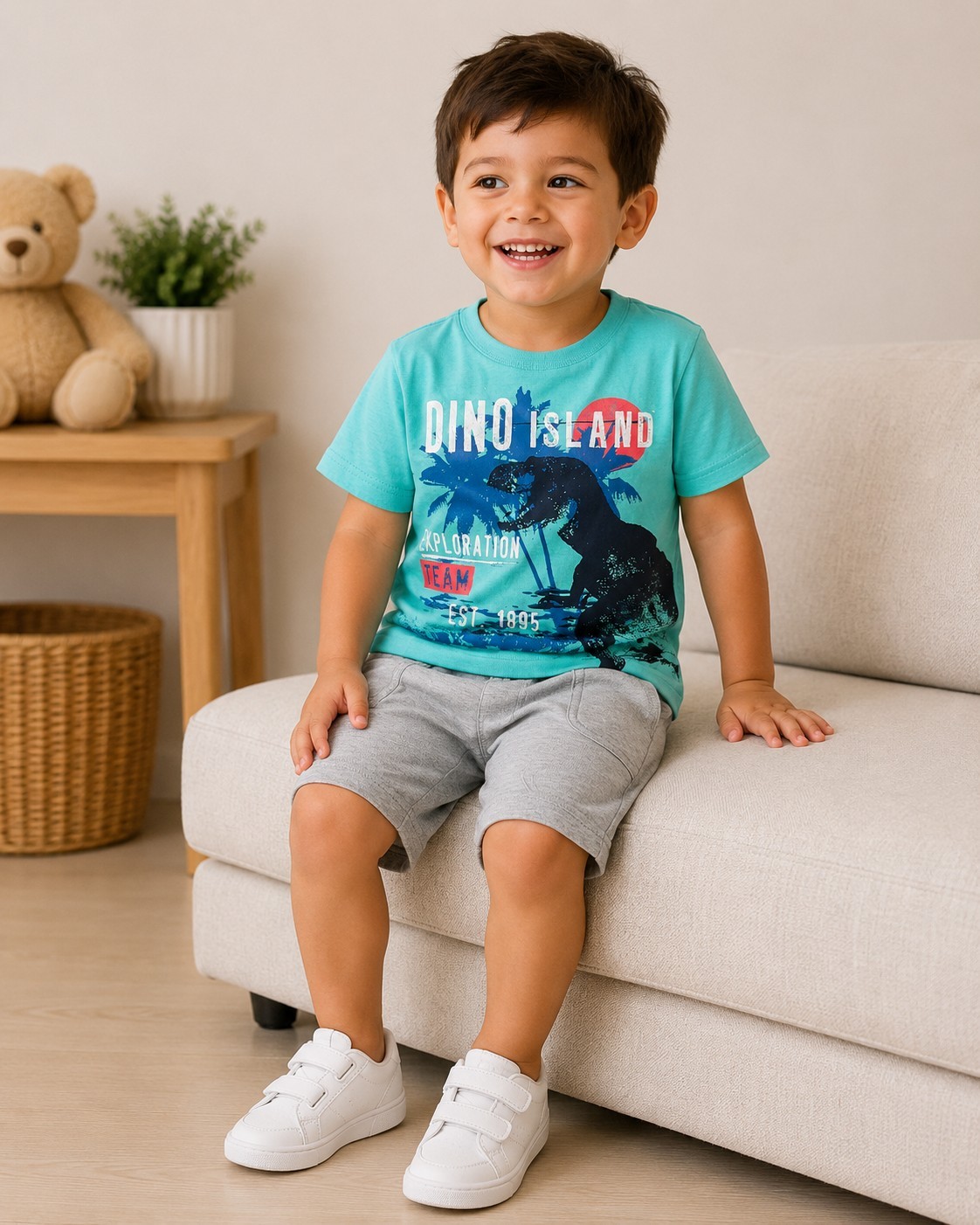 OshKosh B’Gosh Toddler Boys’ 2-Piece Dino Graphic Tee & Shorts Set 4T