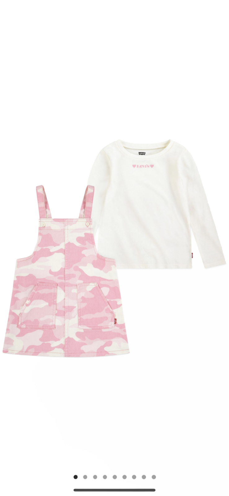 Levi’s Toddler Girls Long Sleeve Top And Skirt-all Set In Size 24m, 2,T, 3and 4T