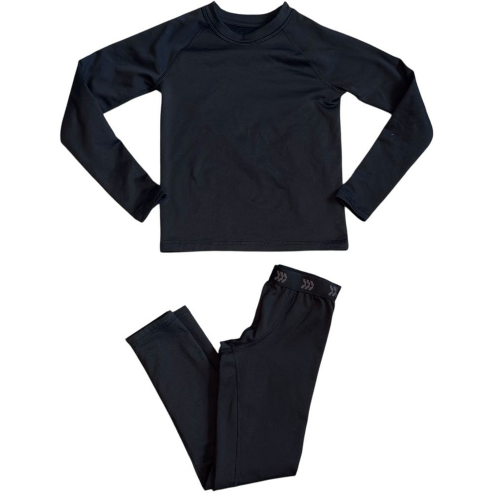 All In Motion Boys Kids 2-Pack Black Long Sleeve Thermal Layers Set. Small. 6-7.
