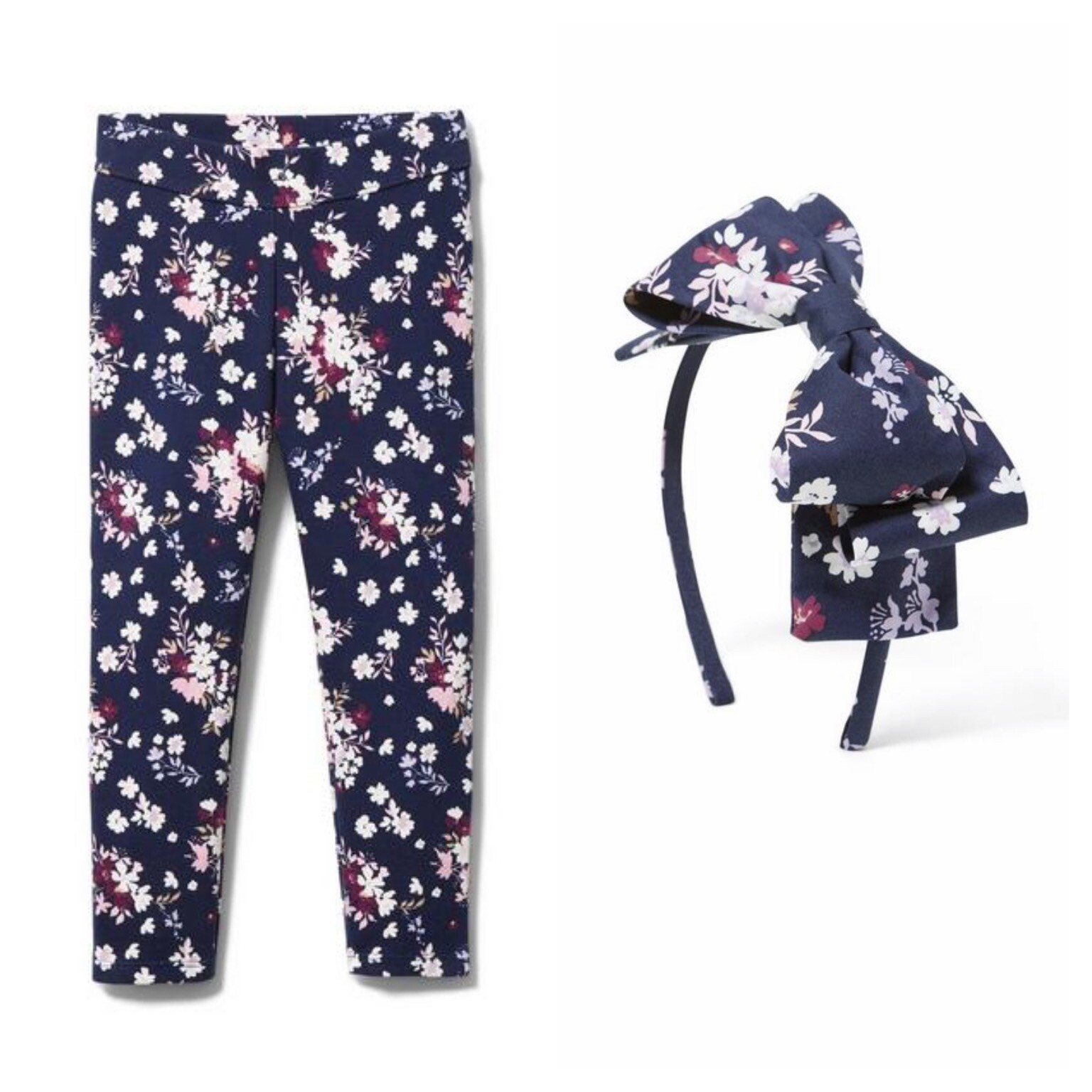 janie and jack merchant marine floral ponte pants and bow headband set