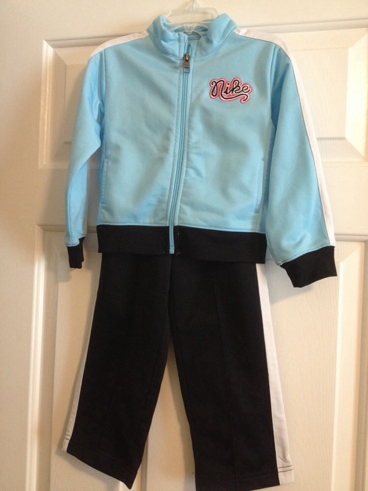 Mint Nike Blue Track Sweat Pants & Zipper Jacket Girls 3T