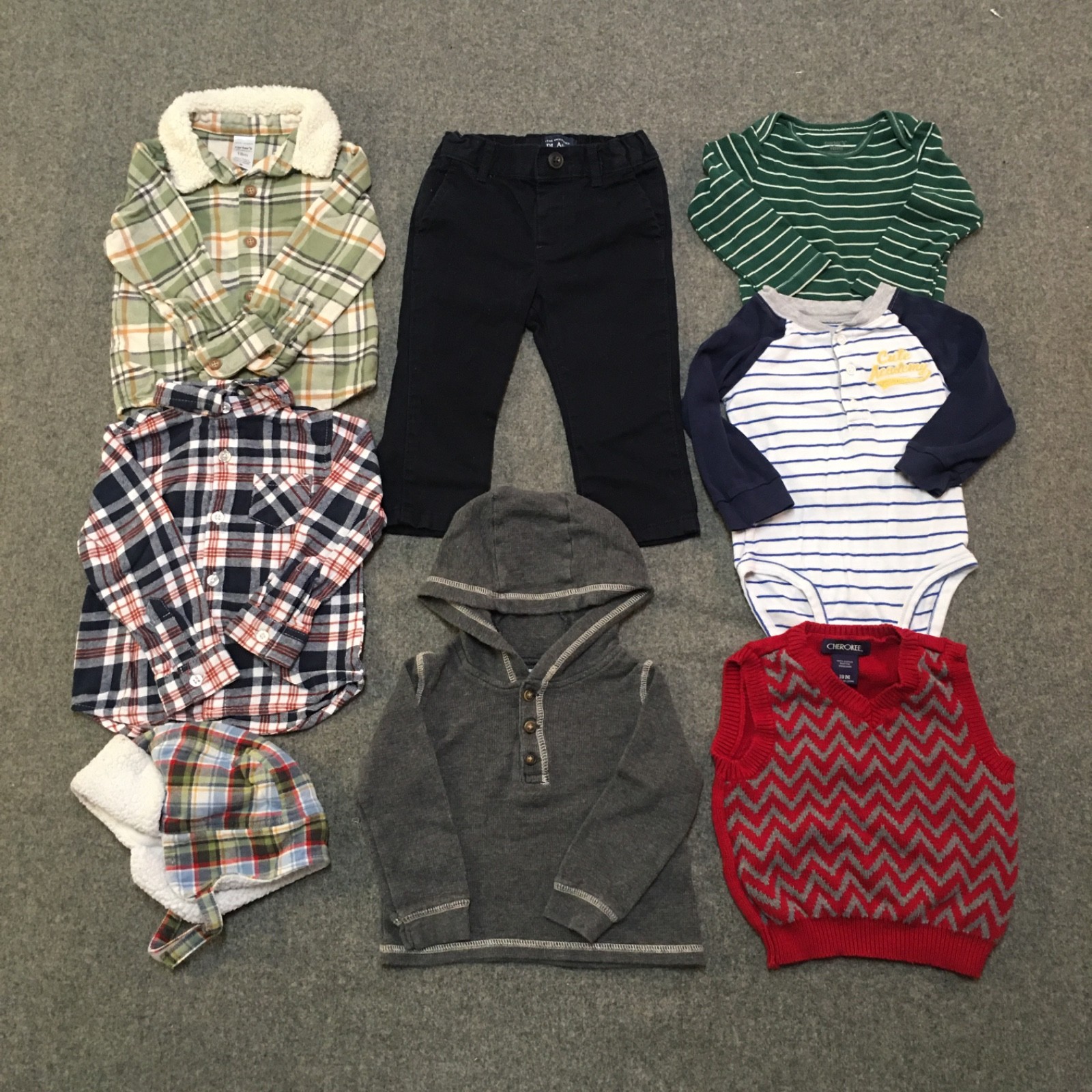 Baby Boy 18M 24M Months Clothing Lot 8x Pieces Bulk Winter Plaid Flannel Thermal