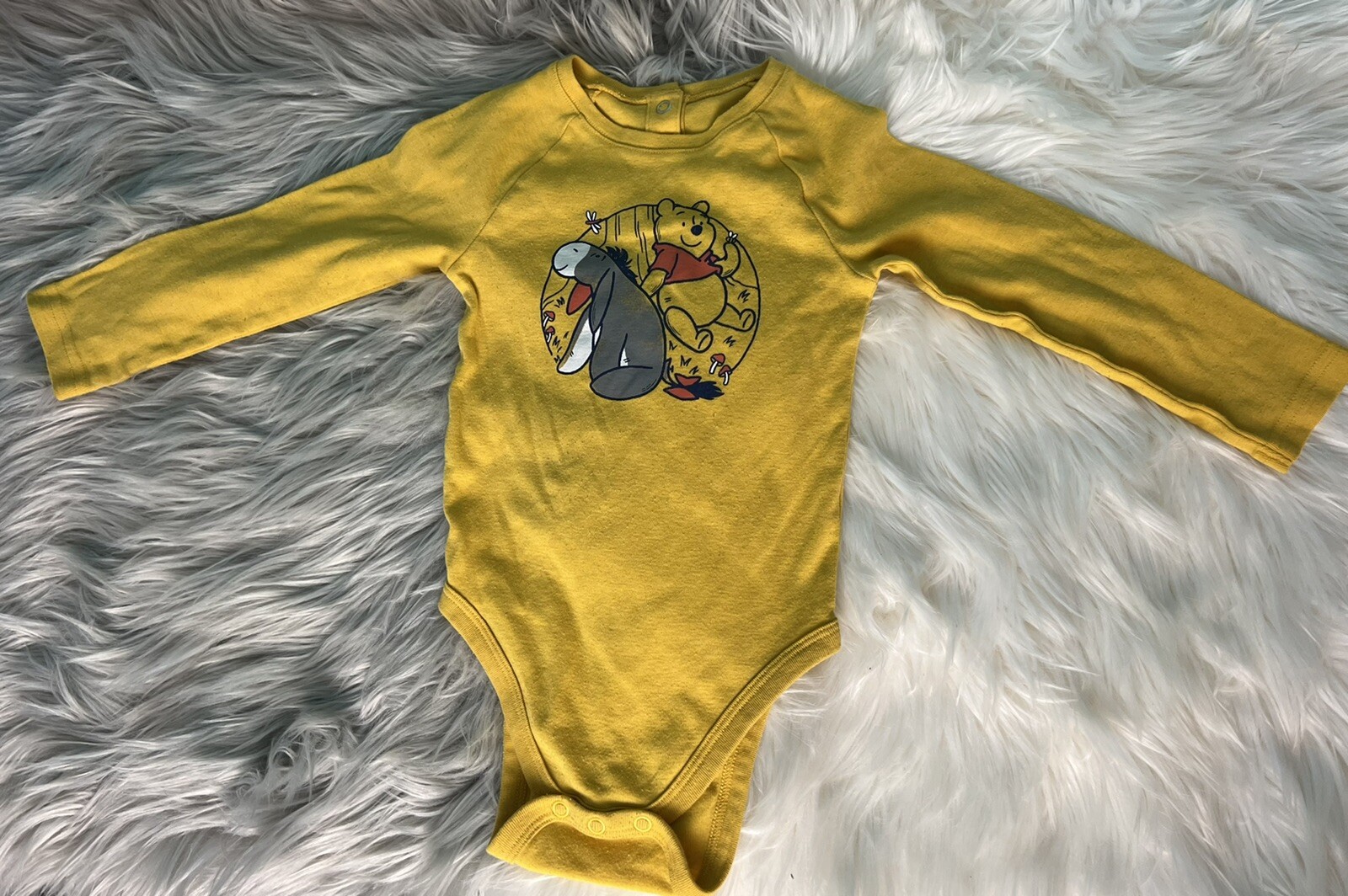 Disney Winnie The Pooh & Eeyore Long Sleeve Bodysuit Size 24M