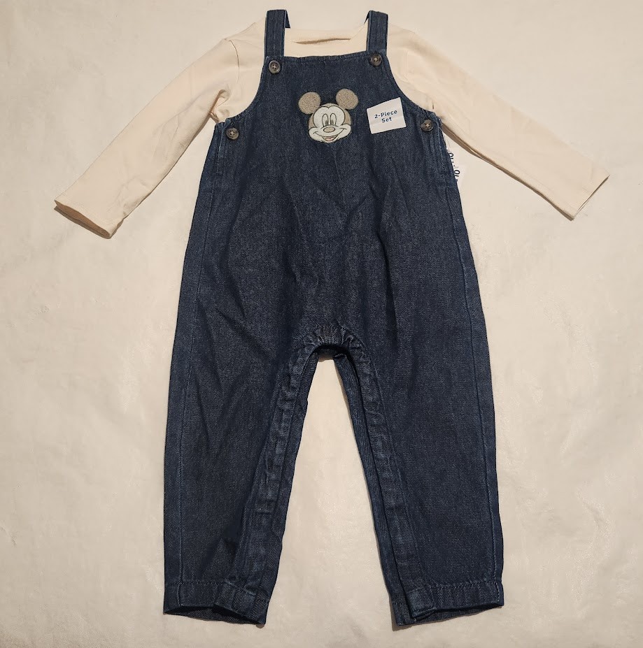 NWT Old Navy x Disney Mickey Mouse Overalls Set 18-24 Months Baby Boy
