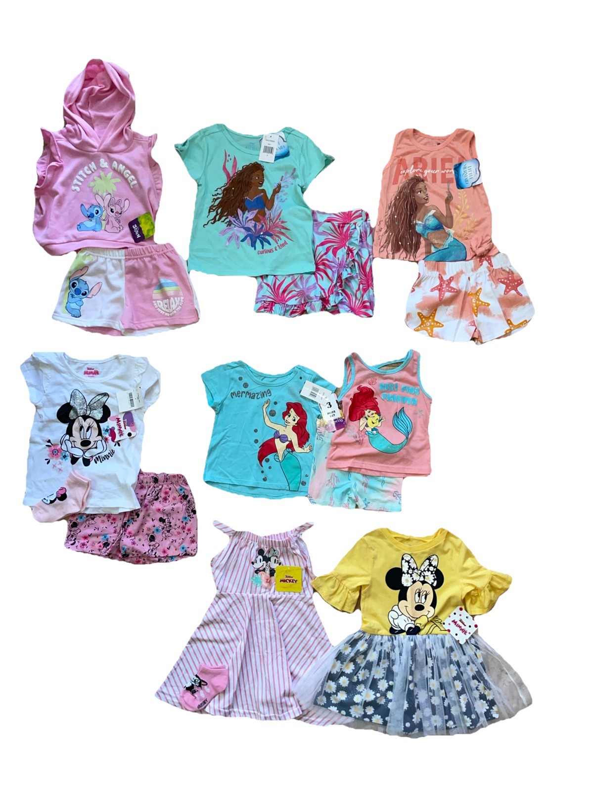 Disney Minnie & Princess Baby/Little Girl Shorts Sets w/Socks Sz 12M-6YRS NEW