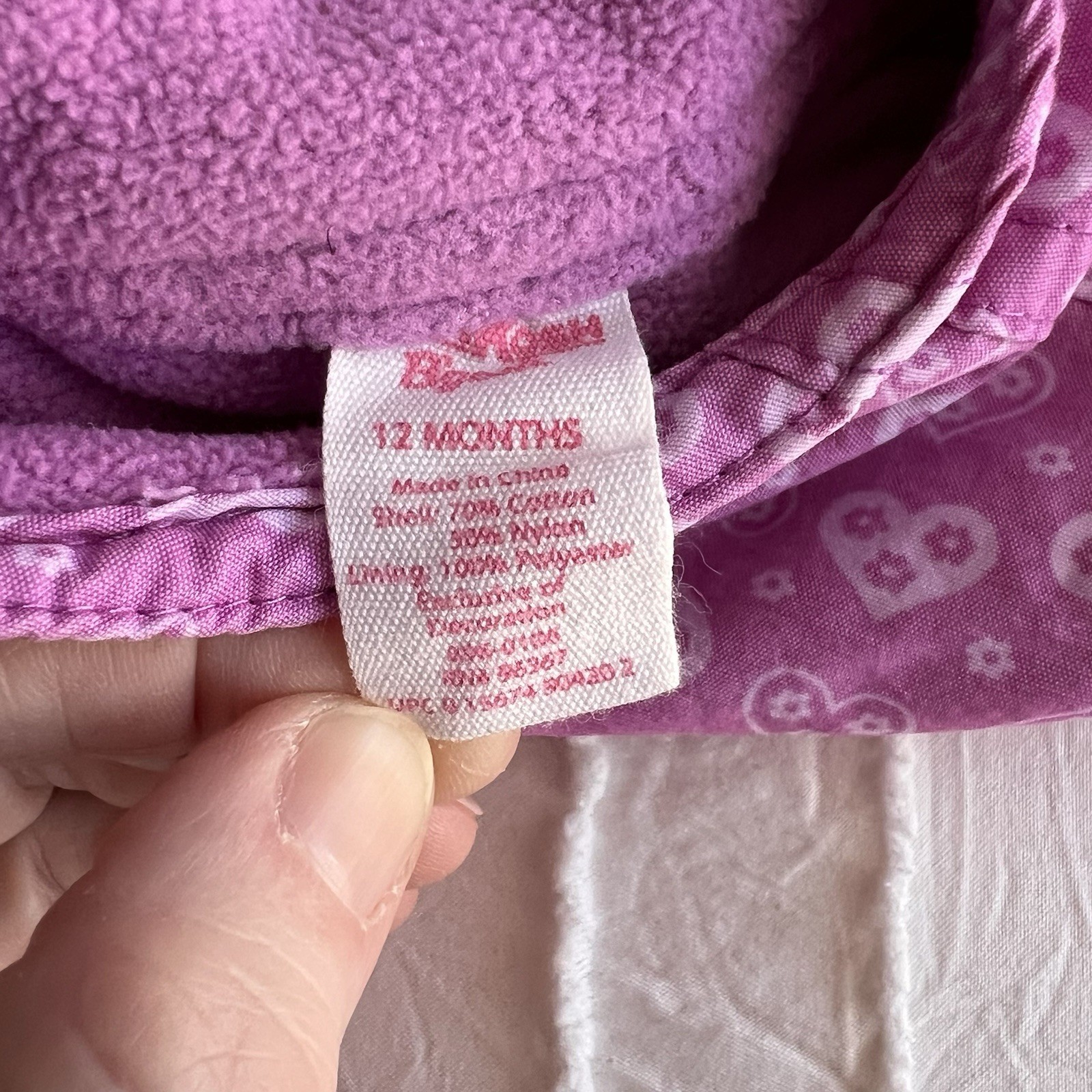 Oshkosh B’gosh Fleeced Lined Overalls Girl 12 Month Pink with Hearts Snow Bibs