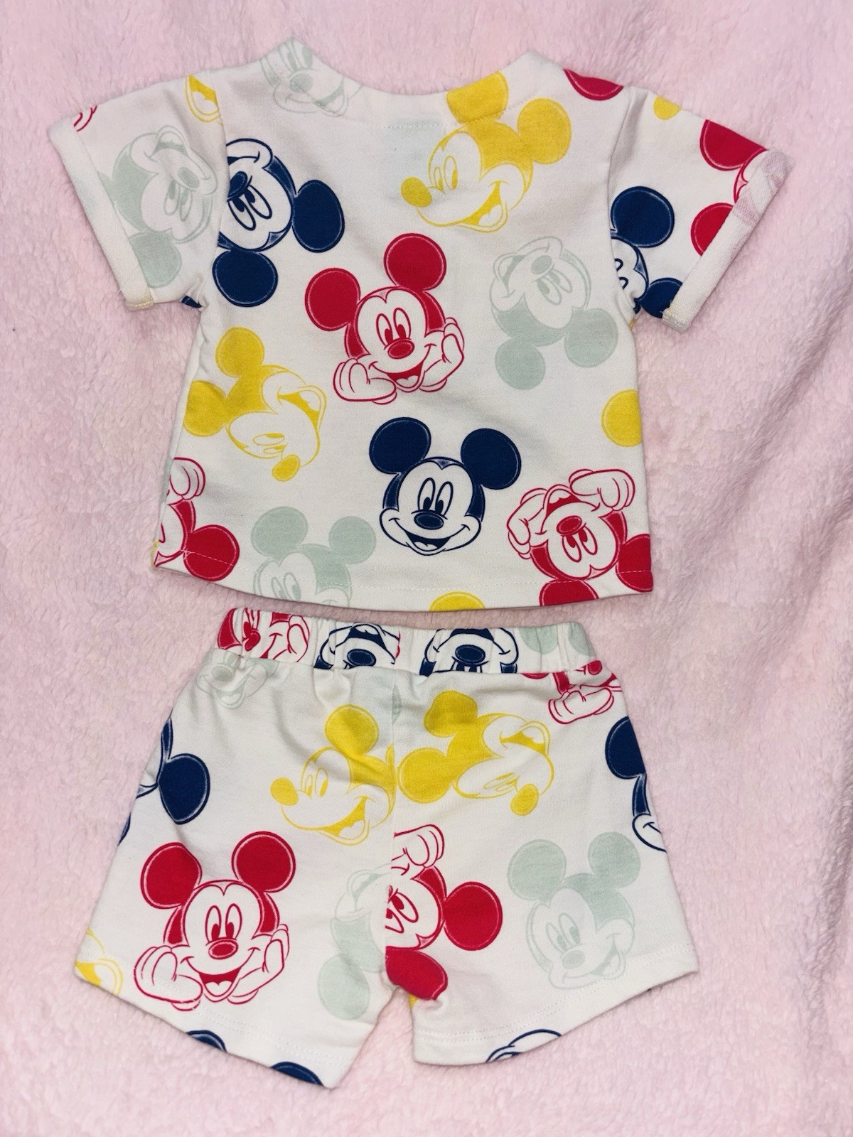 Disney Mickey Mouse Baby Outfit Set, Shorts & T-Shirt Multicolor 6-12M