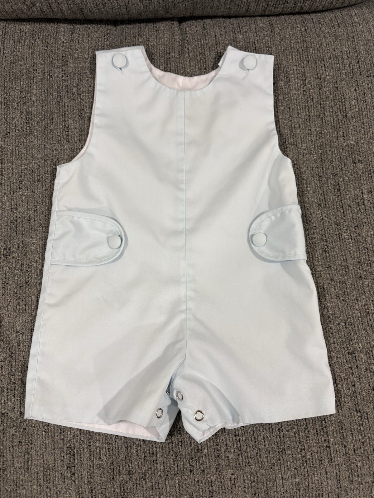Le Za Me Baby Boys 12 M Blue Jon Jon Romper Shortall Buttons Spring