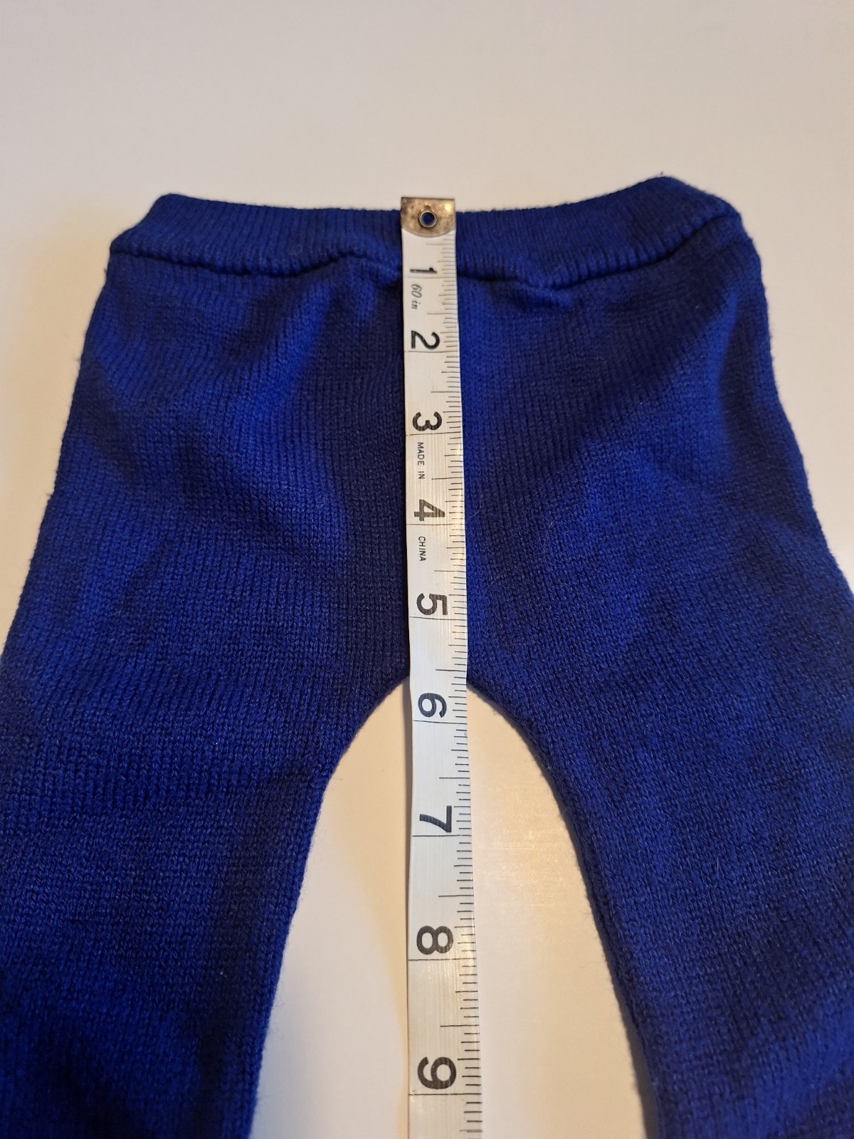 VTG Baby Boy 2pc Knit Outfit Sz 3 Months Built in Booties Blue/Red Acrylic