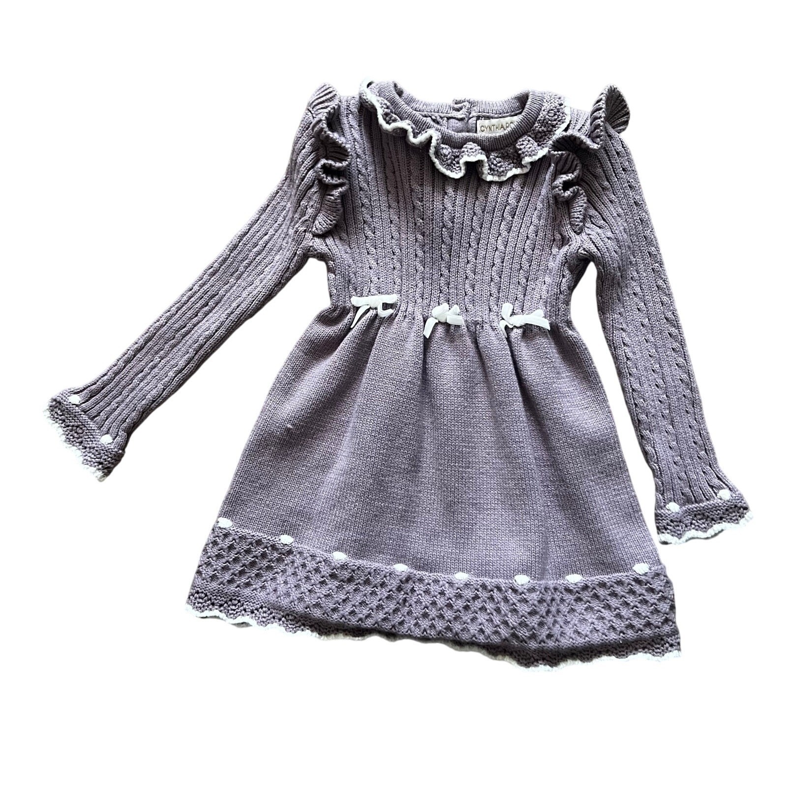 Cynthia Rowley Knit Dress & Nicole Miller Velvet Romper Bundle 18M Purple Pink