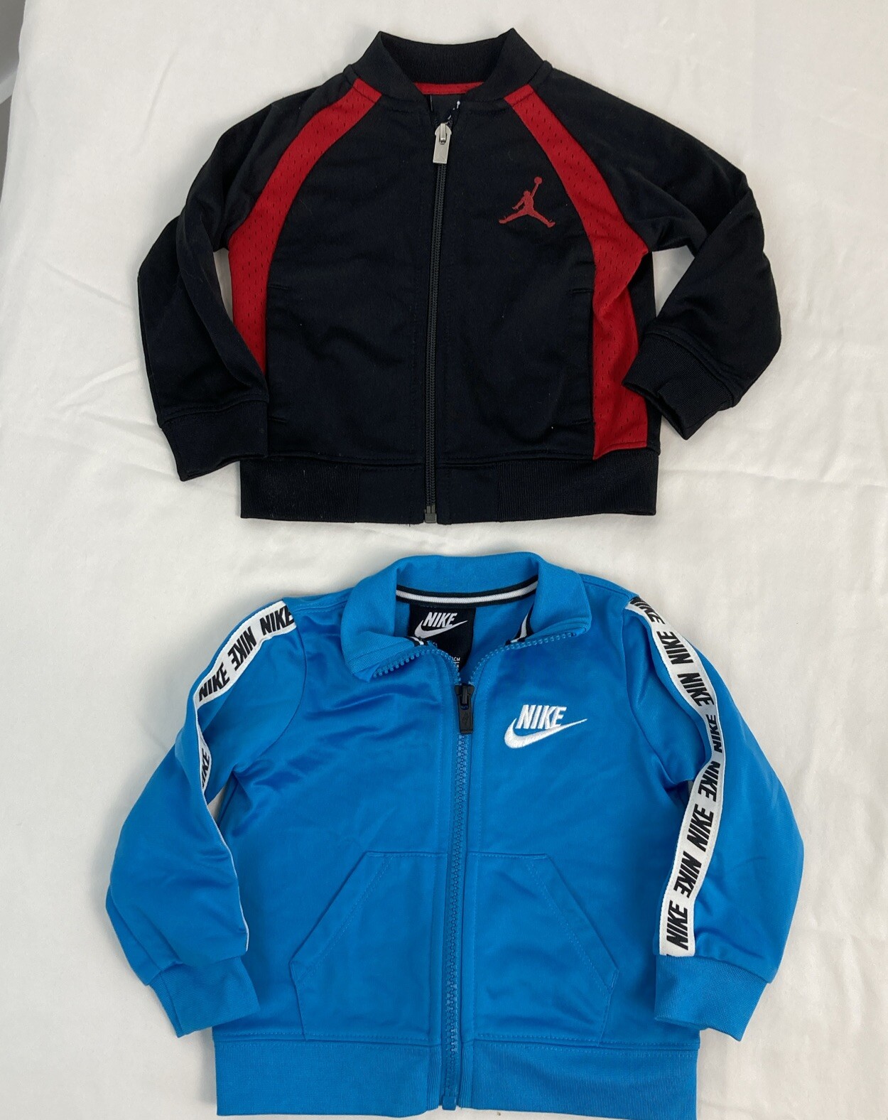 Lot of 2 Nike & Jordan Size 12 Months Full Zip Black & Teal Track Jackets EUC