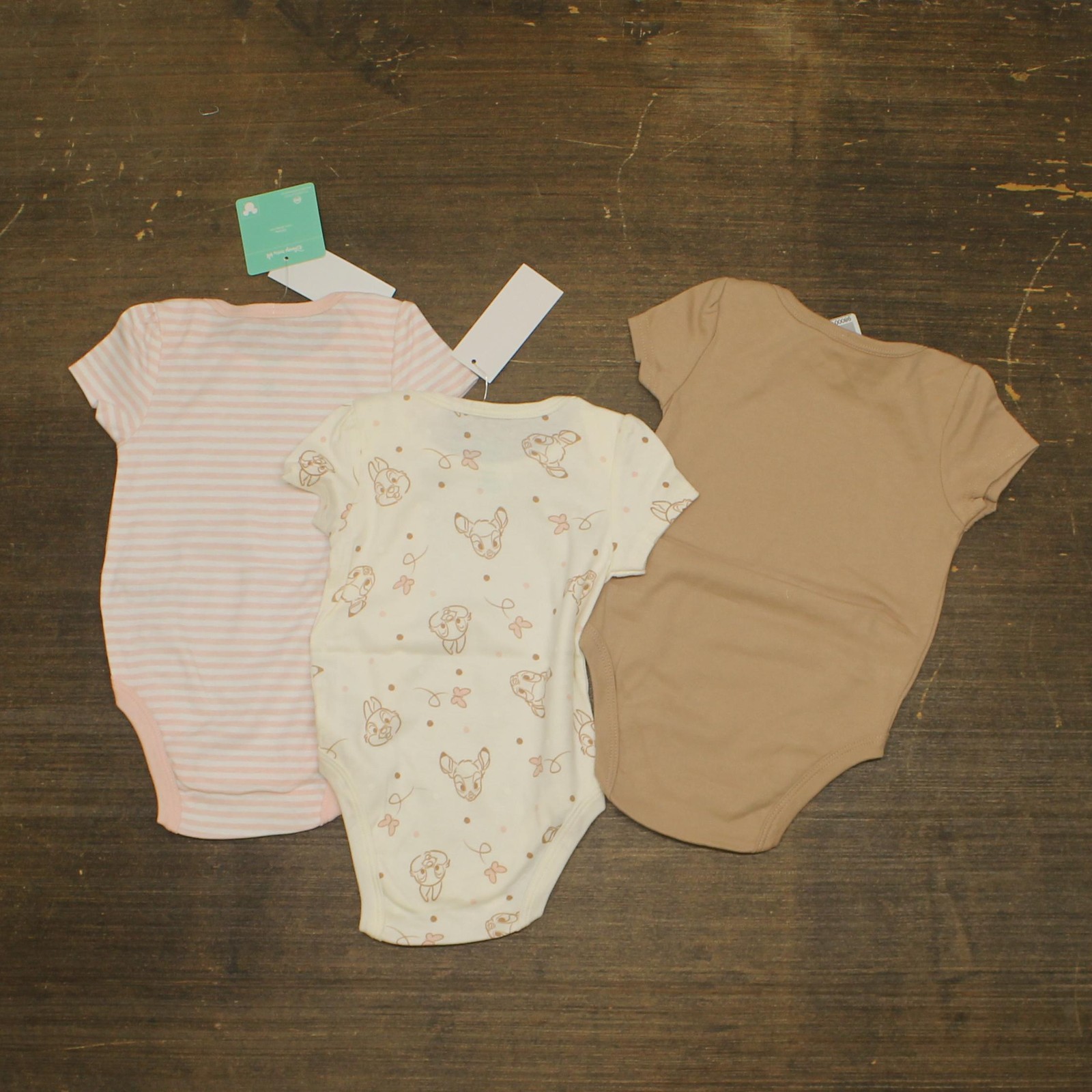 Disney Baby Girls Bambi Short-Sleeve Bodysuit 3-Pack PYBR509 Pink Multi 24M
