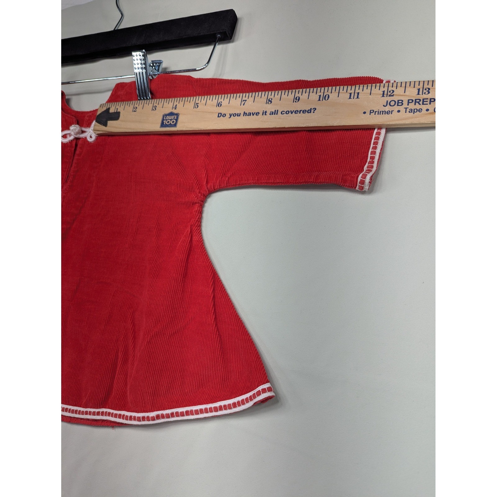 Vintage Red Corduroy Tunic and Pants Set 12 Months Holiday Retro Classic