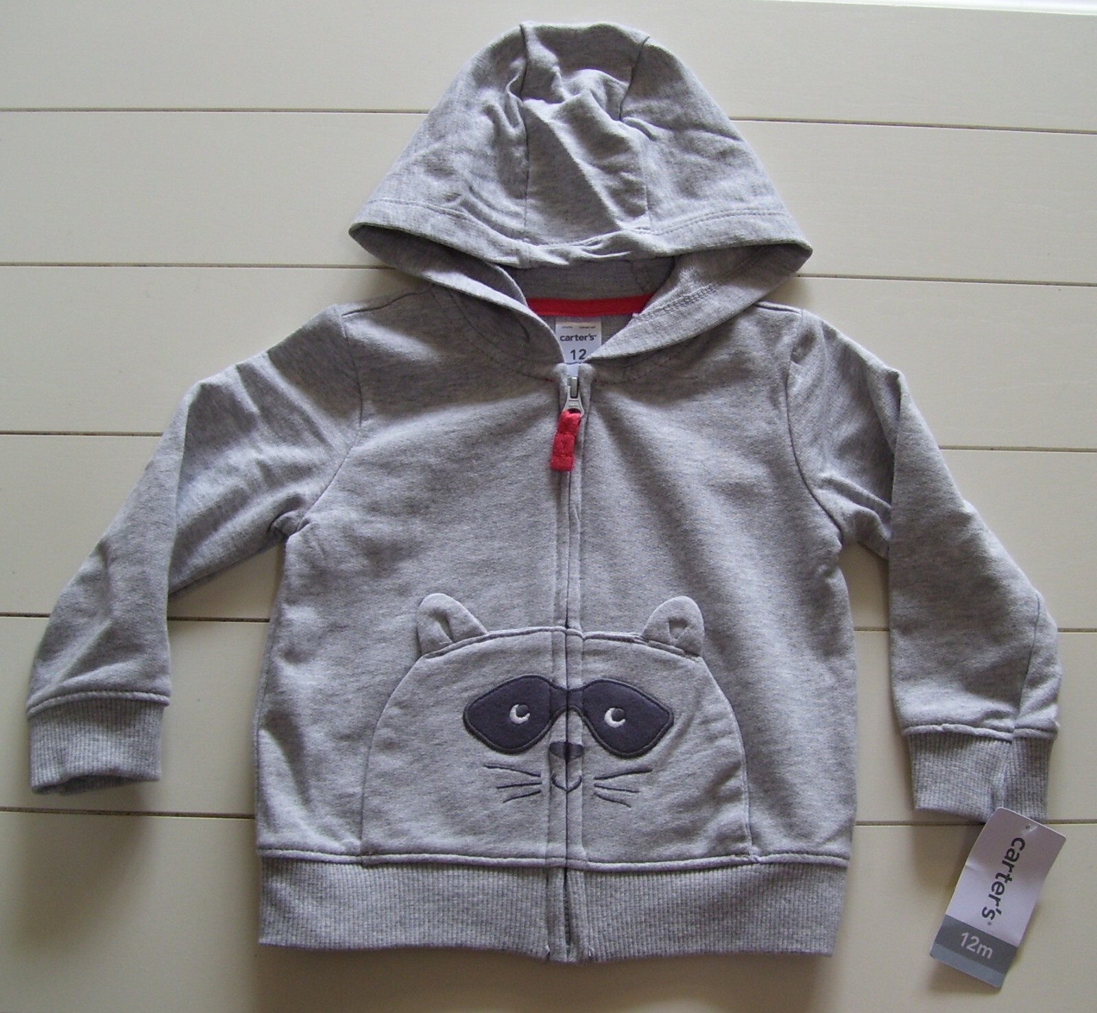 Boys Carter’s 3 Pc Raccoon Jacket Bodysuit Pants Outfit Sz 12M