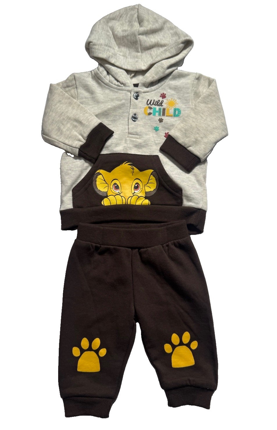 Disney Baby Lion King Simba Wild Child Hoodie Jogger Set 2 Piece 0-3M Unisex