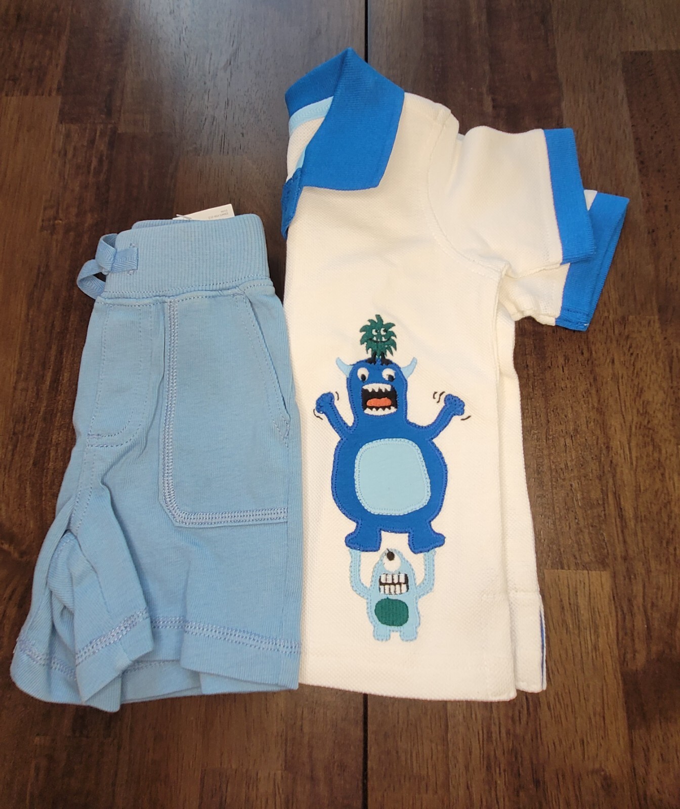 NWT Gymboree SPACE VOYAGER Alien Polo Top & Shorts Set Outfit,6-12 Months