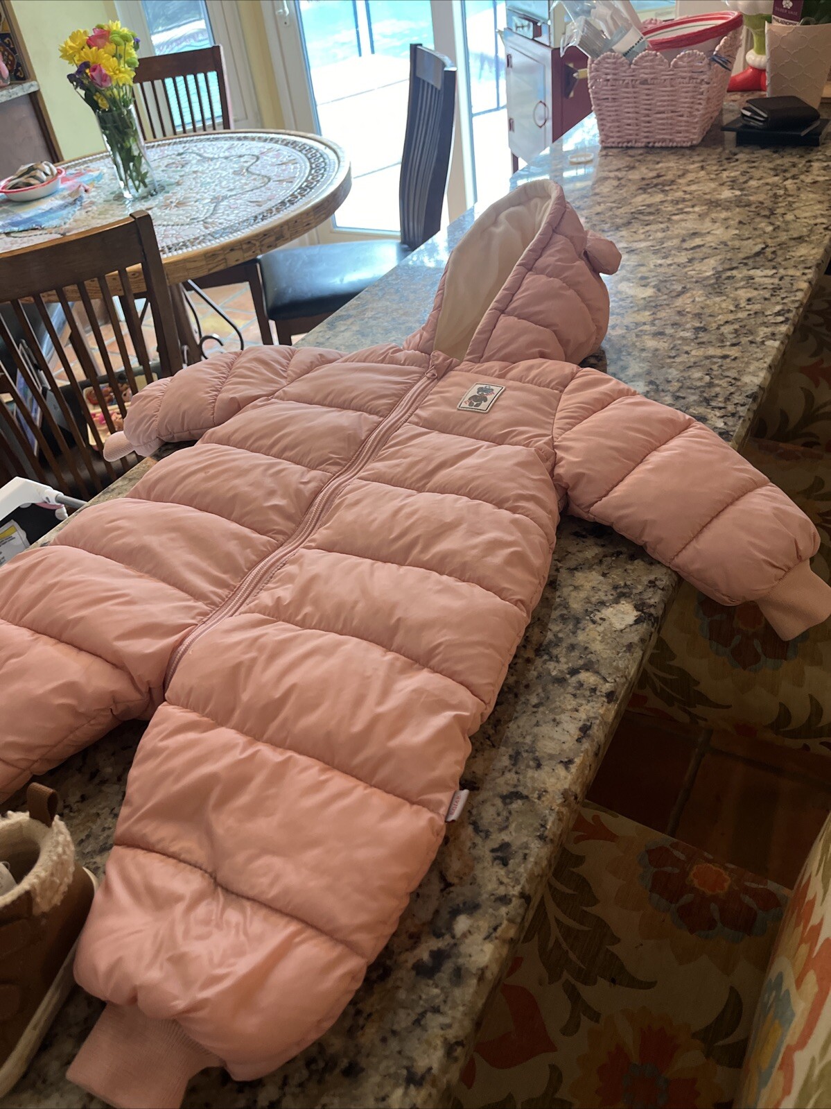 12 month girl toddler ski bib/outfit puffer jacket.