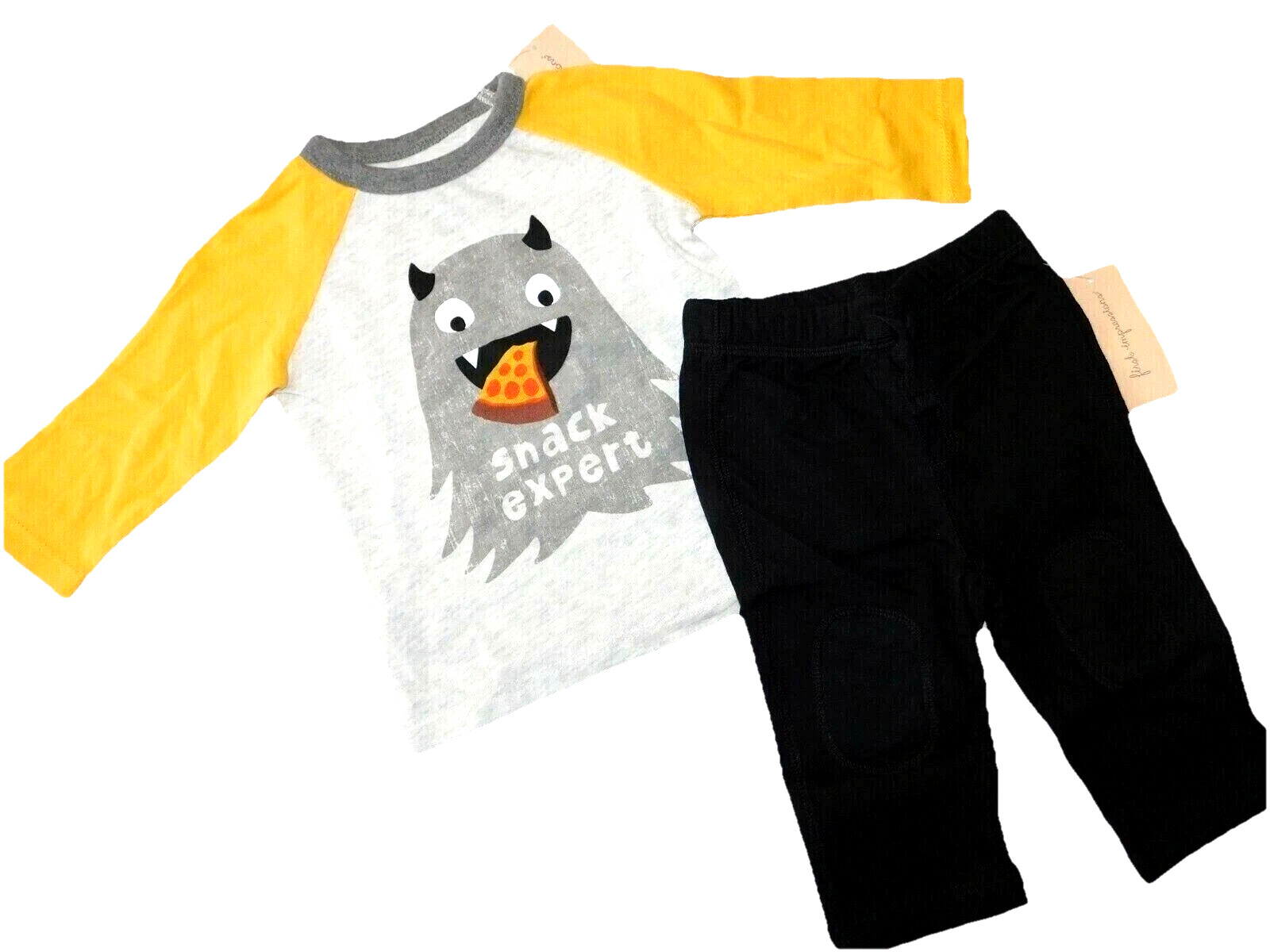 First Impressions Baby Boy Outfit T-Shirt Pants SIZE 3-6M Pizza Monster NEW