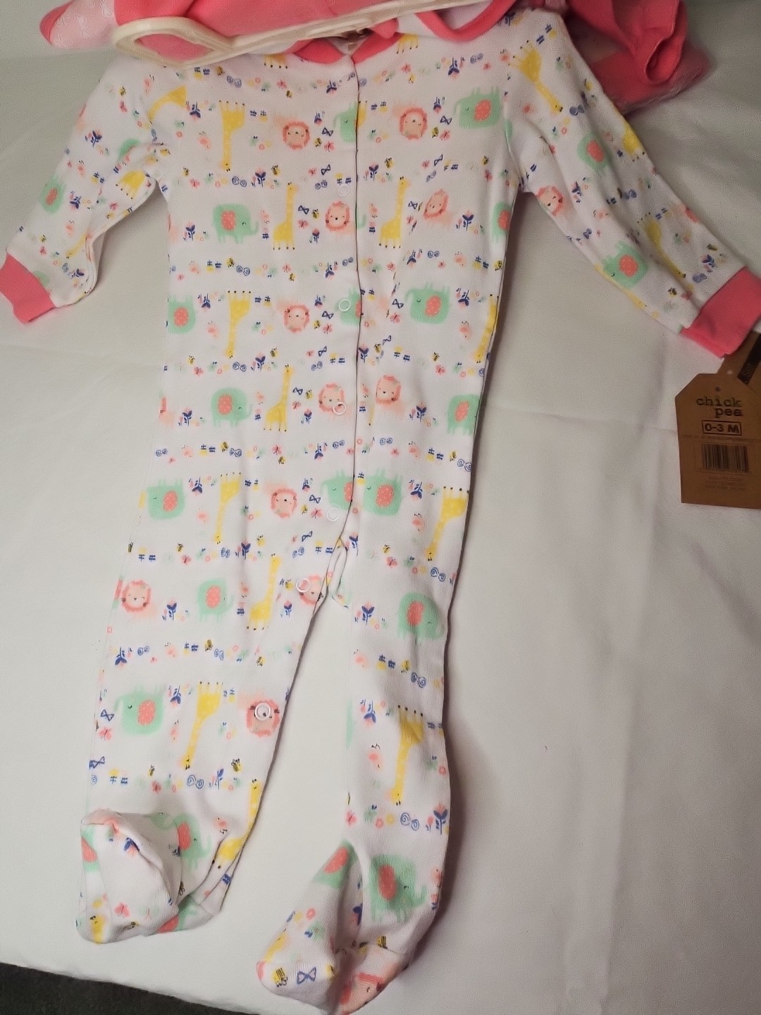 Chick Pea 5 Pc Gift Set Suze 0-3 Months Footie Pjs,short Sleeved One Pc Top With