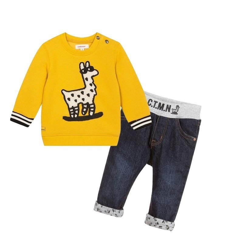 NWT Catimini Boys Sweatshirt & Jeanes 2 Piece Set