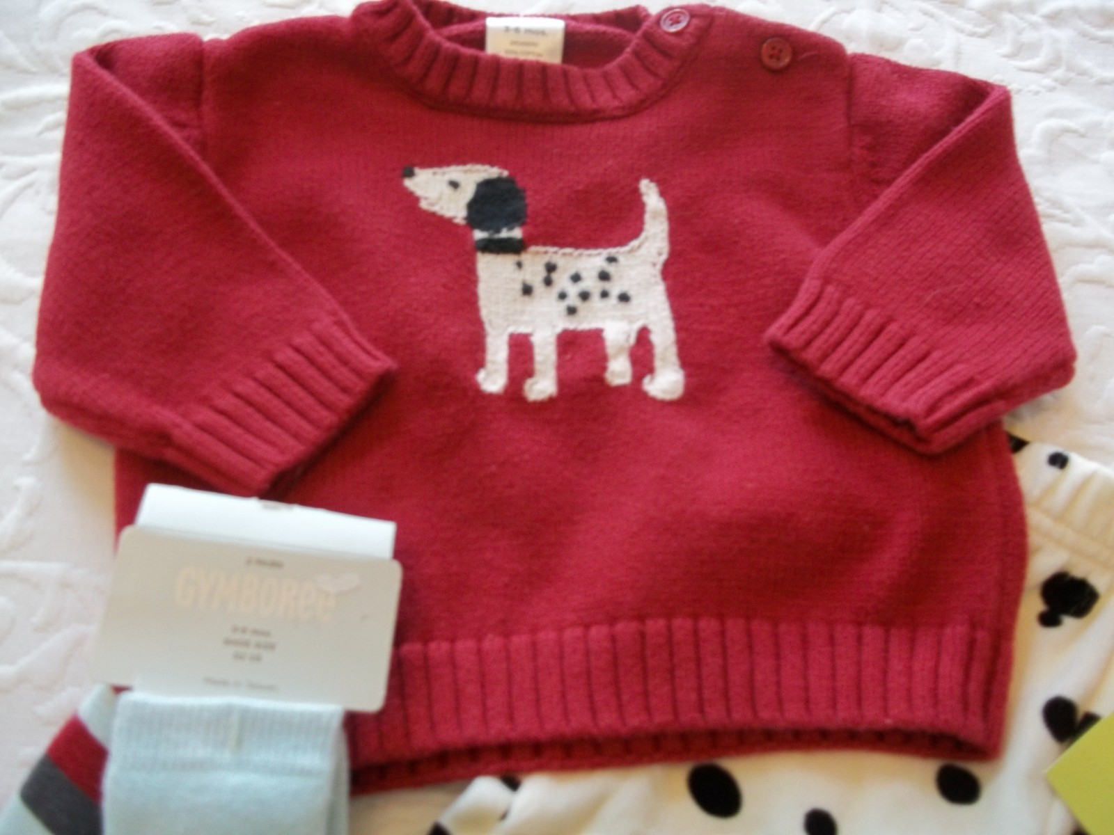 Vtg Gymboree Holiday Pictures Dalmatian pants sweater socks 3-6 NWT EUC Boys