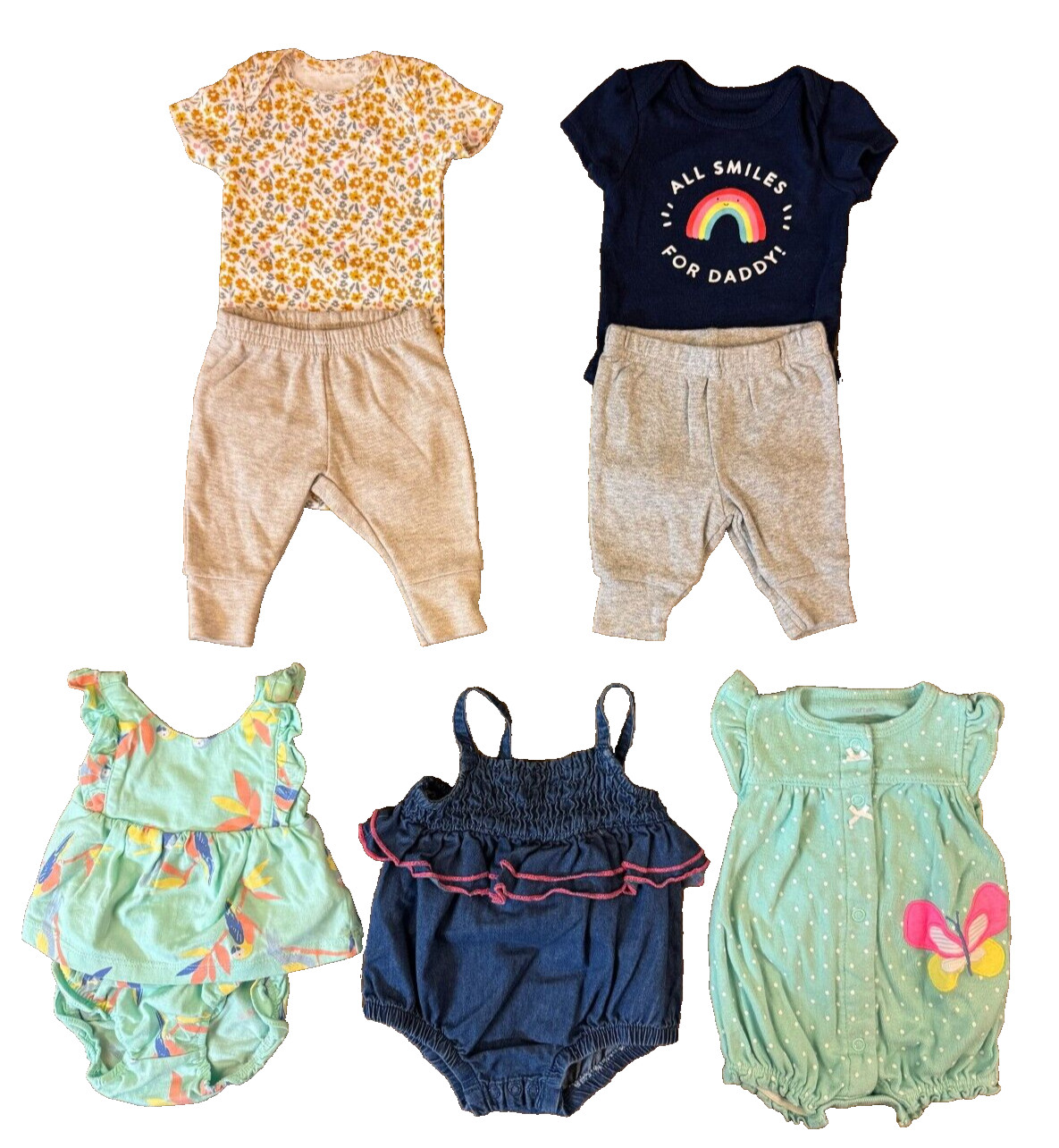 Carters Baby Rompers Outfits Girl Newborn Shorts Shirts Bodysuits Clothes Lot