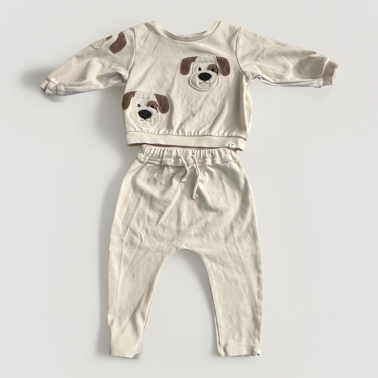 Oh Baby Dog Outfit Set 3pc 6-12M Sweatshirt Joggers Shirt Baby