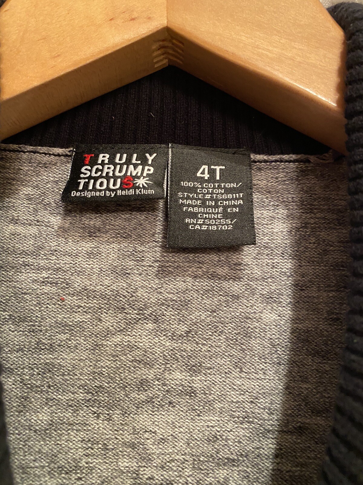 Truly Scrumptious~Heidi Klum~Toddler Boys 4T~Cardigan Sweater~Cotton~Zip~Black