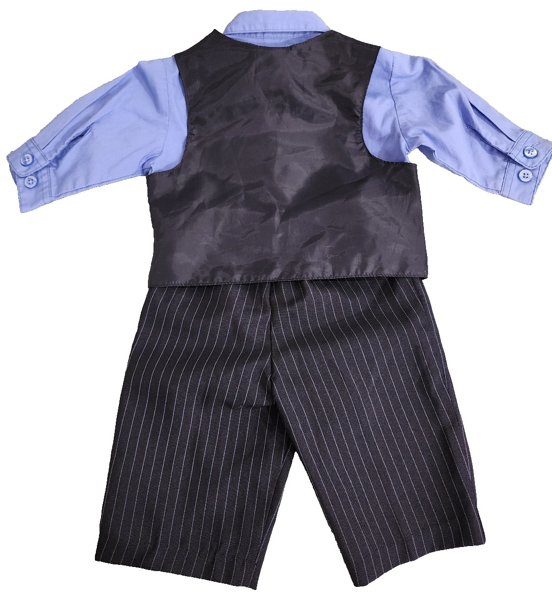 Starting Out infant 3 – 6 mos Blue pin stripe vest, pants and dress shirt