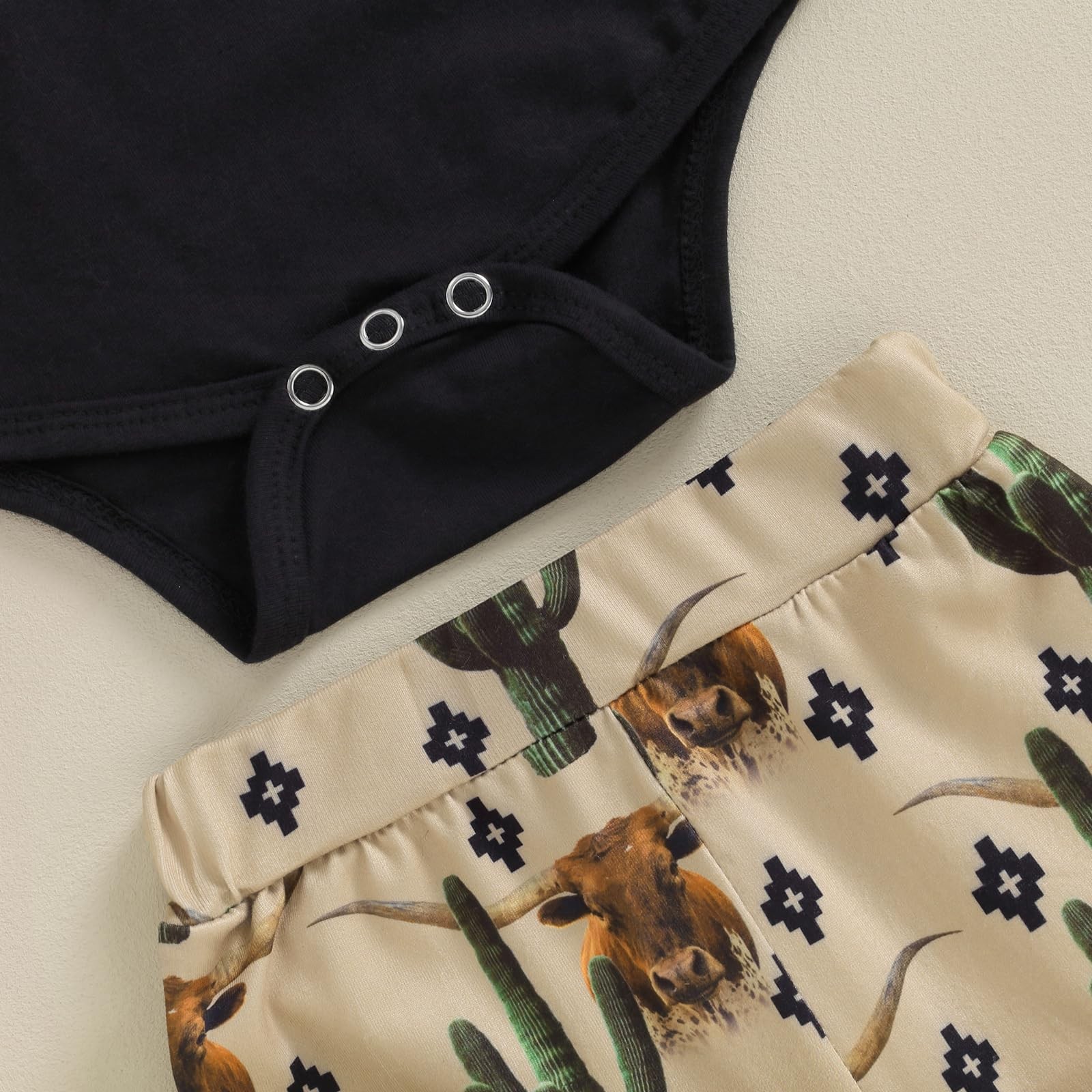 Baby Boy Cowboy Outfit Newborn Western Country Boy Clothes Cow Print Letter B…
