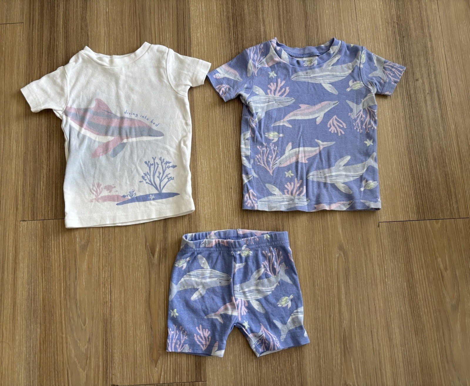 Carter’s Top & Shorts Set Purple Dolphin Cotton Baby Girl 12 Months Casual Play