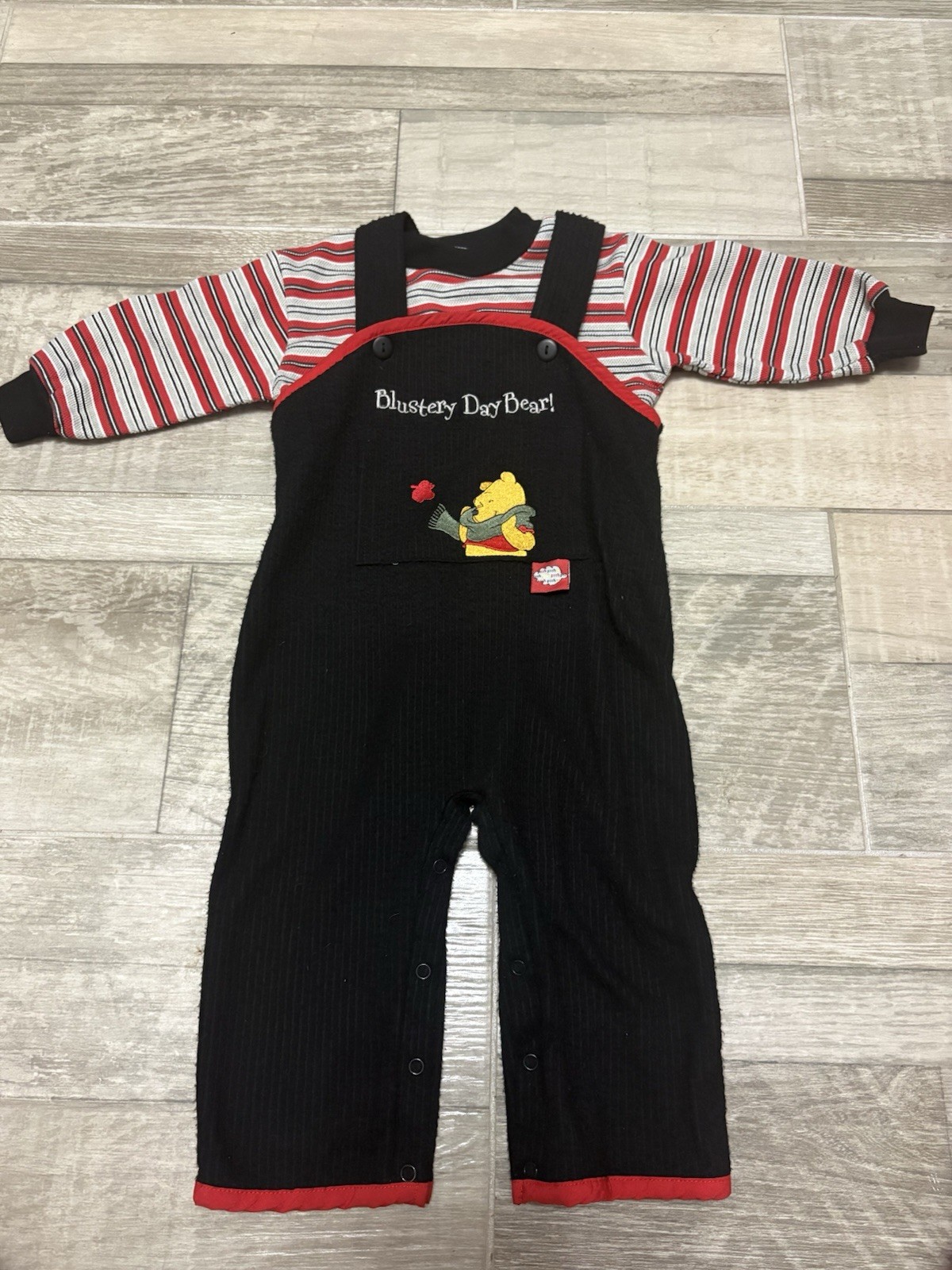 y2k winnie the pooh corduroy overall set with long sleeve 18m