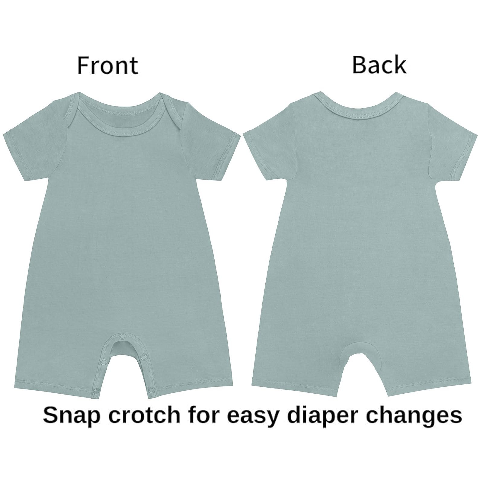 Rayon Baby Pajamas, Short Sleeve Footless Rompers, Snap Closure Sleeper for B…