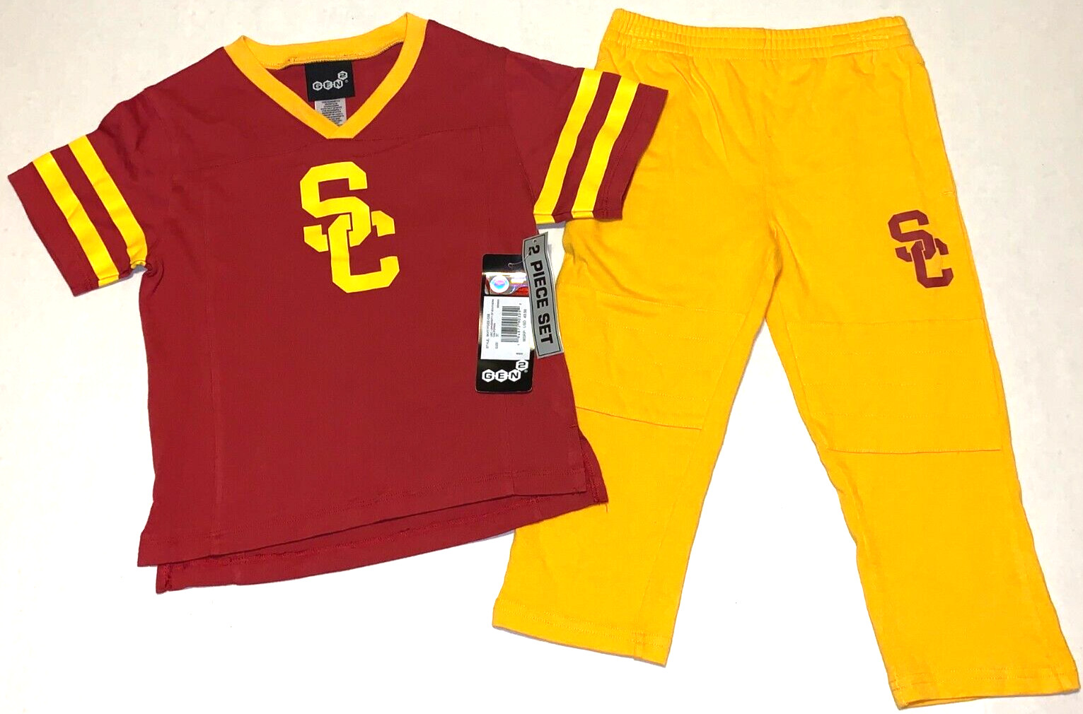 Two Piece USC Trojans Southern Cal Sleepwear Pajamas Set New NWT Baby Toddler 3T