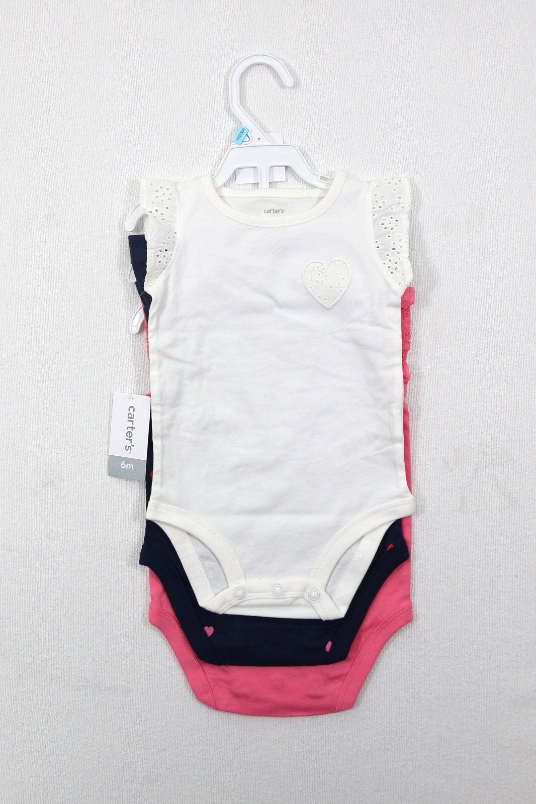 Carter’s Baby Girl 3 Piece Collection Set Bodysuit Eyelet Lace Sleeve Size 6 Mo