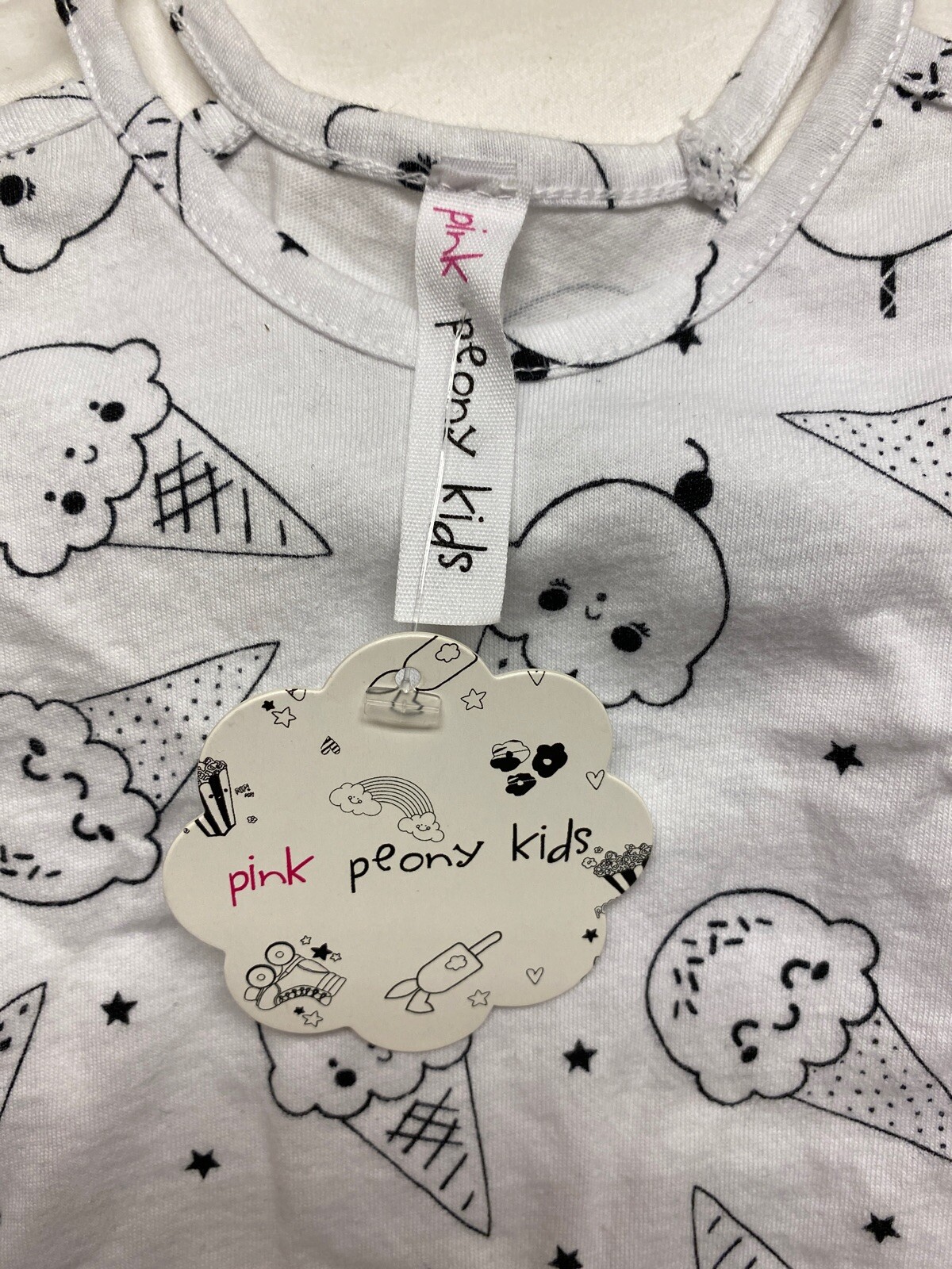 NWT Pink Peony Kids Girls Tank Top Track Shorts Set Size 3T Kids Ice Cream Cones