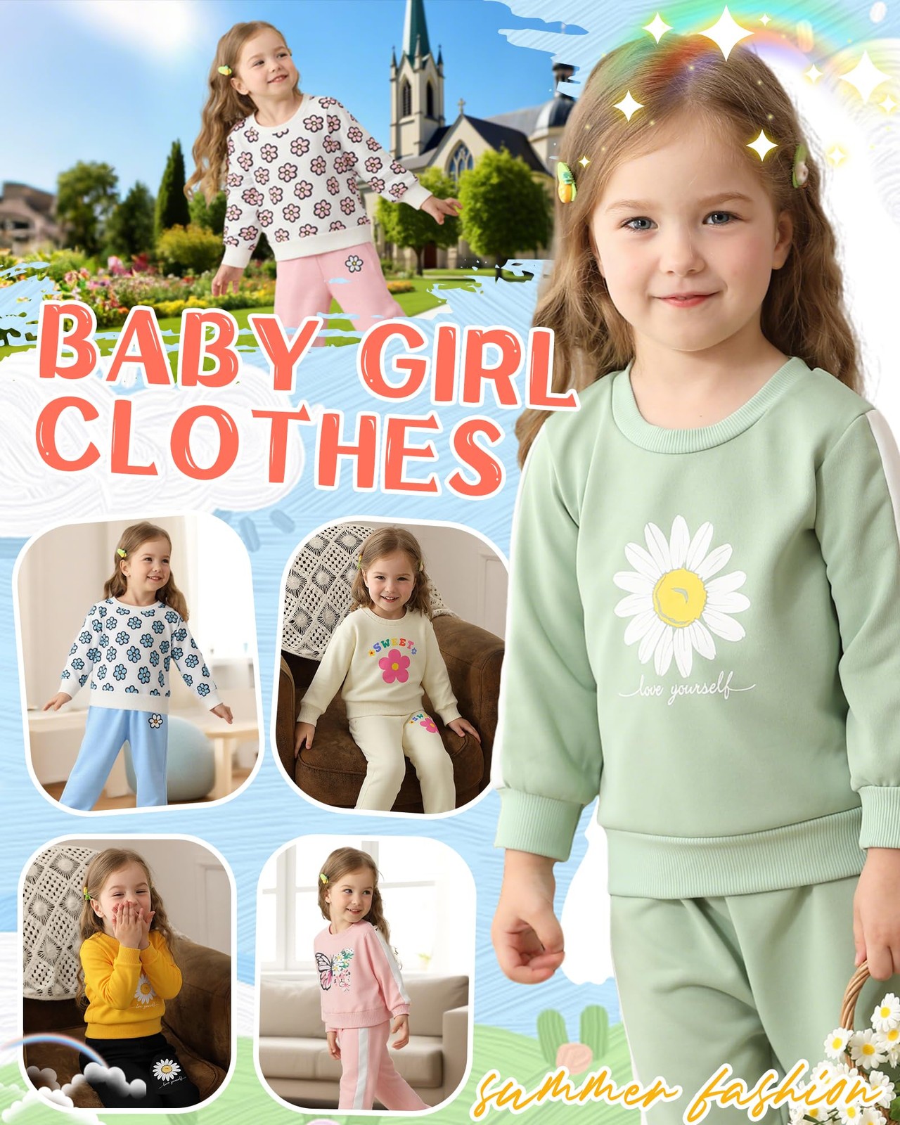 Baby Girl Clothes Girls Outfits Winter Clothing Sets For Little Girls Sweat S…