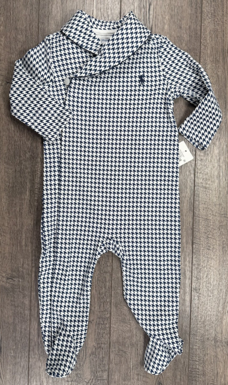 Baby Boy/Girl Clothes New Ralph Lauren 9 Month Blue Dressy Design Footed Outfit