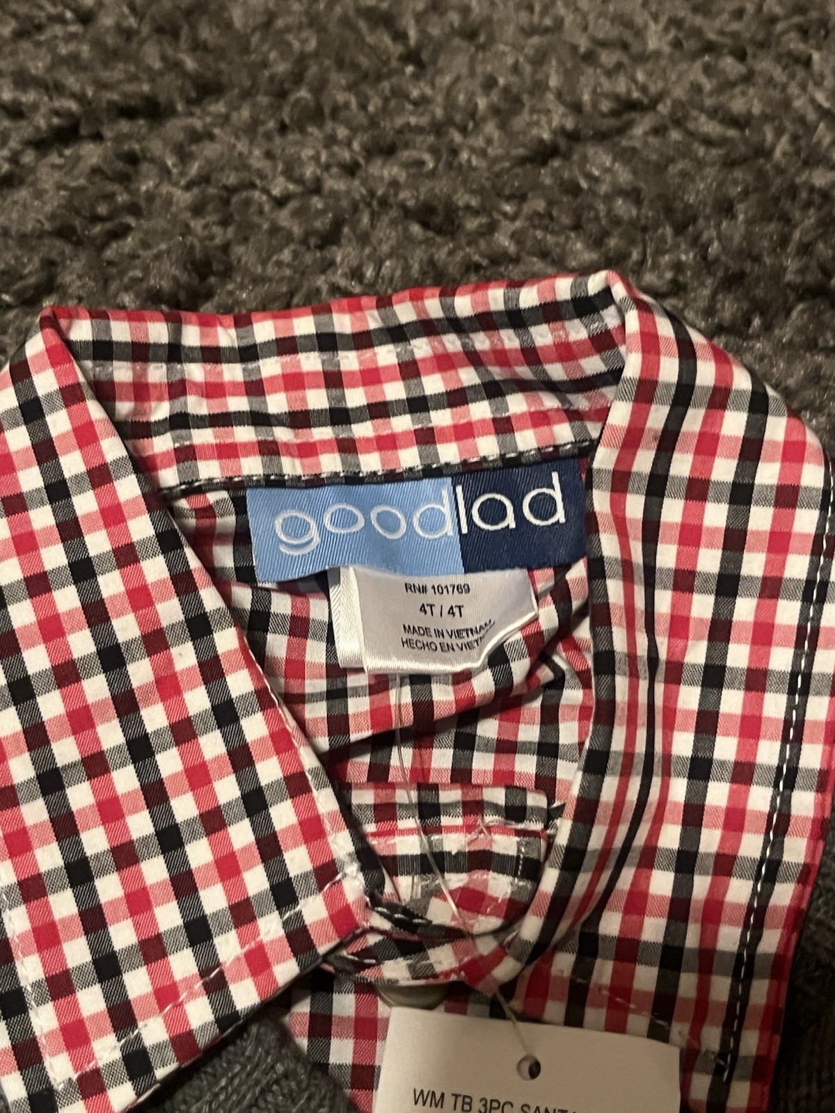 Goodlad 4T Santa Sweater Vest & Plaid Shirt Set