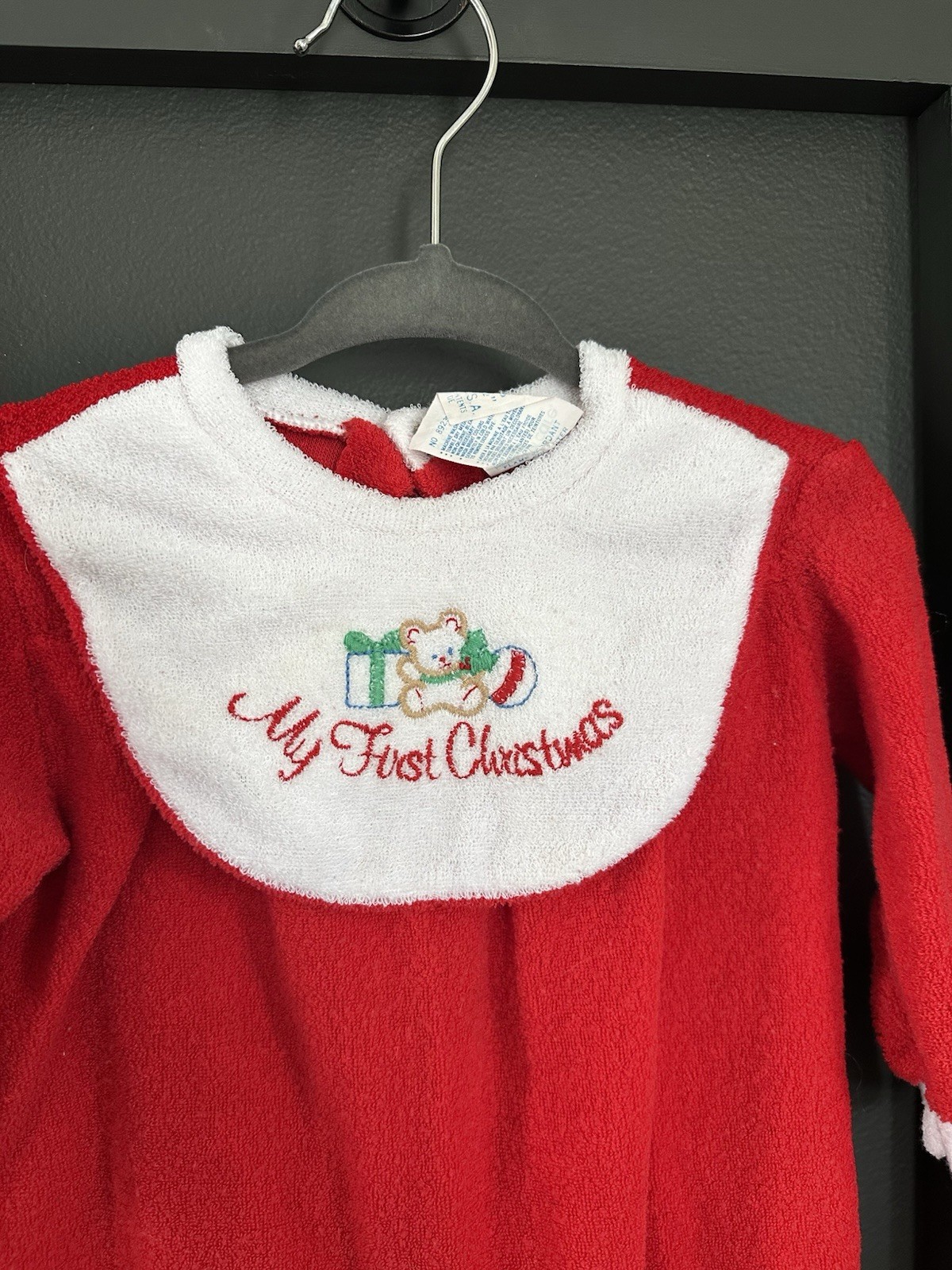 Vintage Baby My First Christmas Footie One Prince Outfit Size Large (18-21 Lbs)