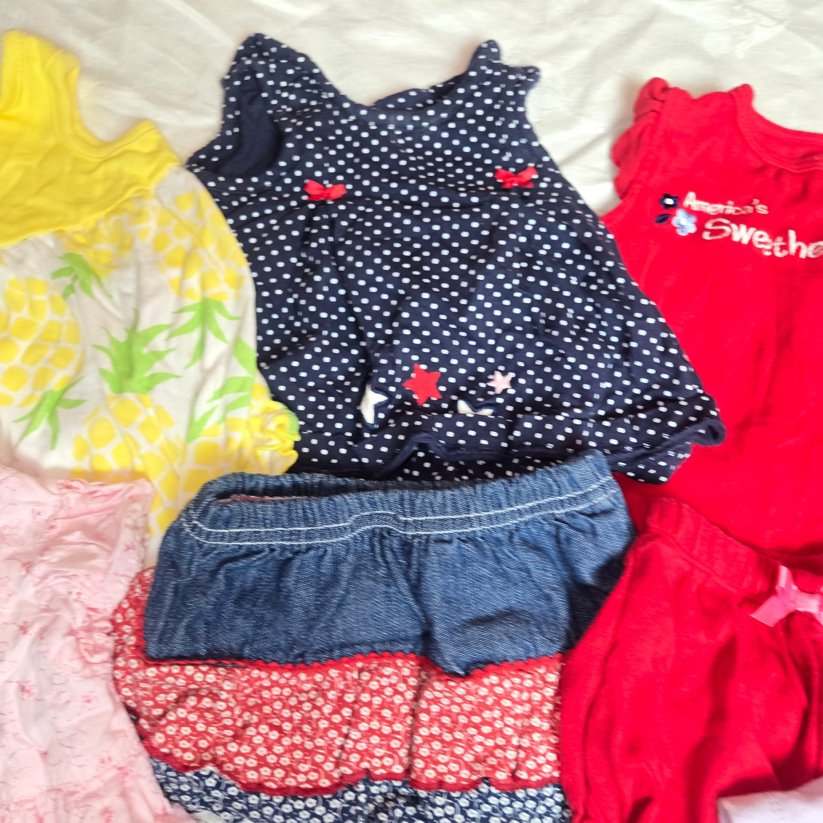 Baby Girl 0-3 Month Carter’s Disney Sesame Summer Shirts Shorts Clothes Sets Lot