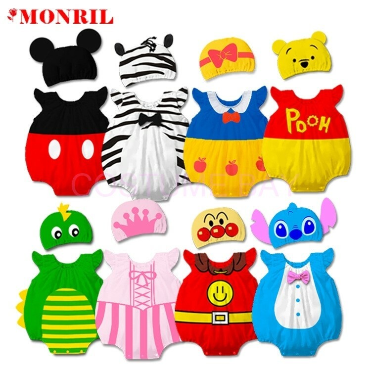 Kids Baby Romper Boys Girls Animal Cattoon Costume Bodysuit Outfit Cloth Set Hat