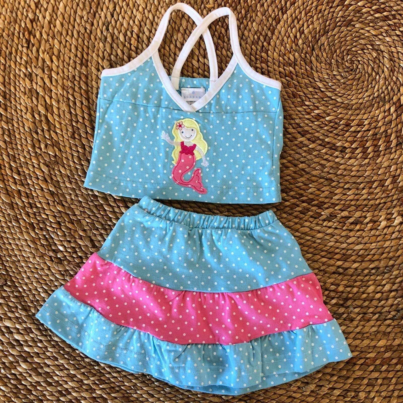 New 24 Month Mermaid 2 Piece Set Toddler Toddlers Girls Mermaids Skirt Top Fun
